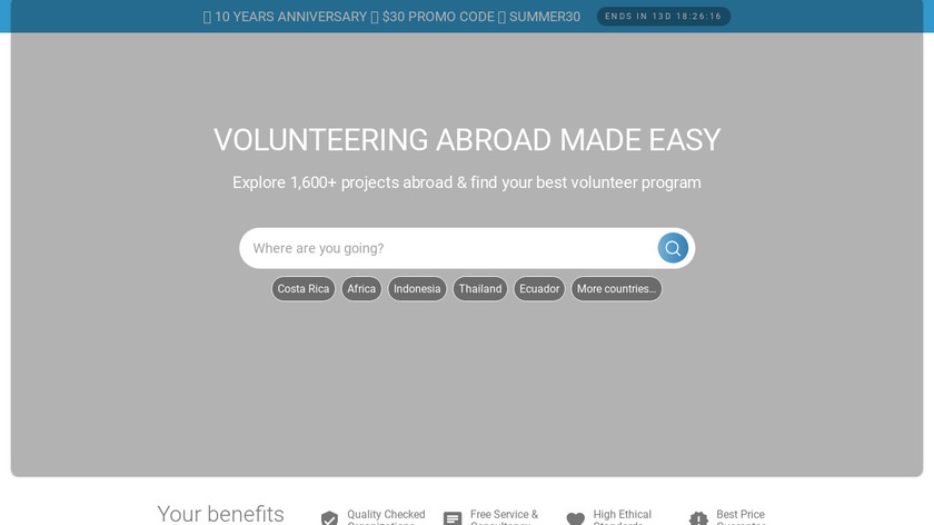 Volunteer World Landing Page