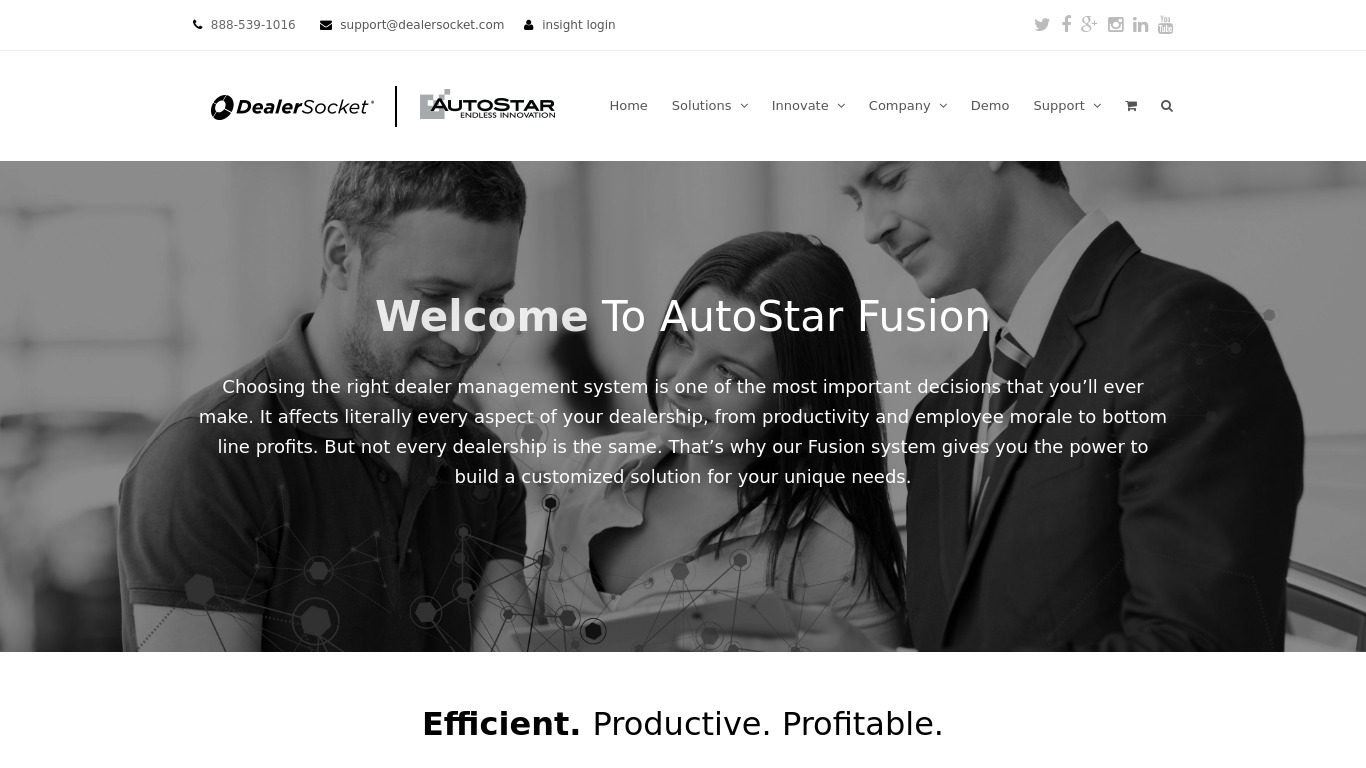 dealersocket.com AutoStar Fusion Landing page