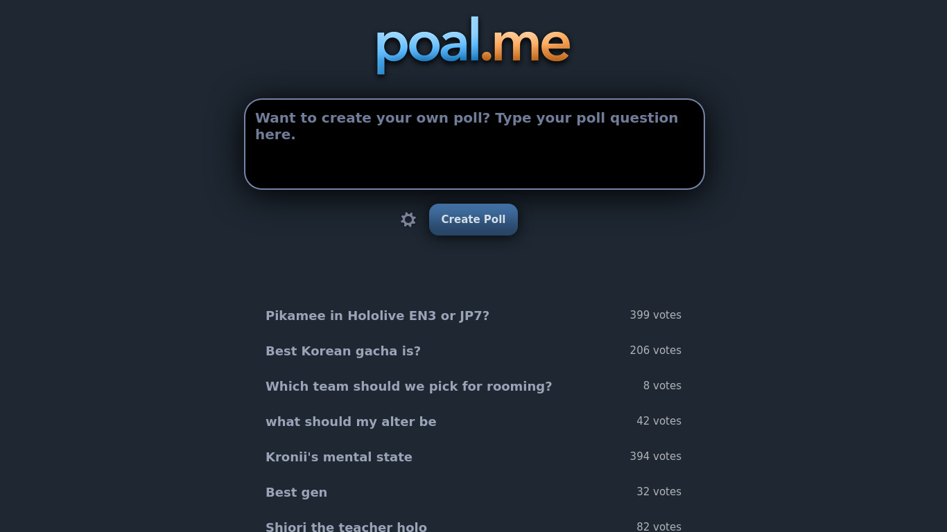 poal.me Landing page