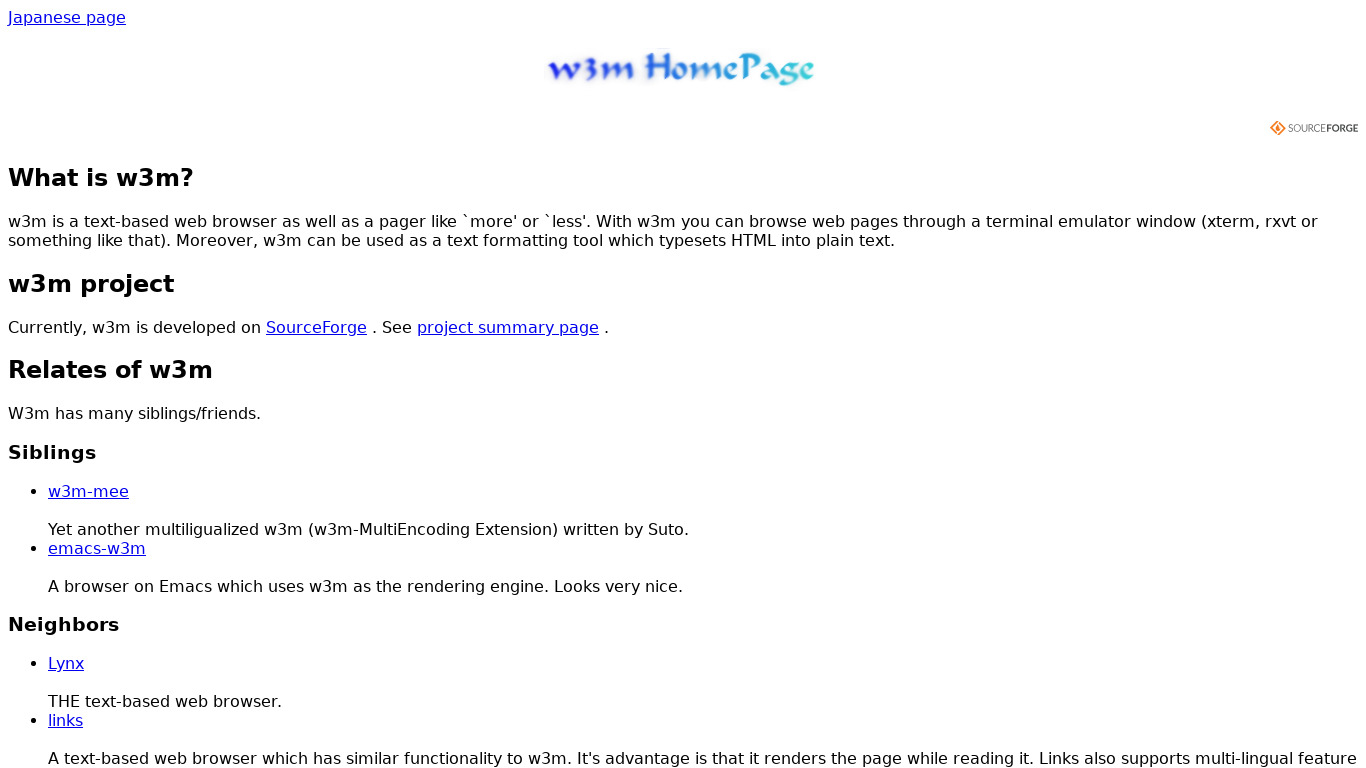 W3M Landing page