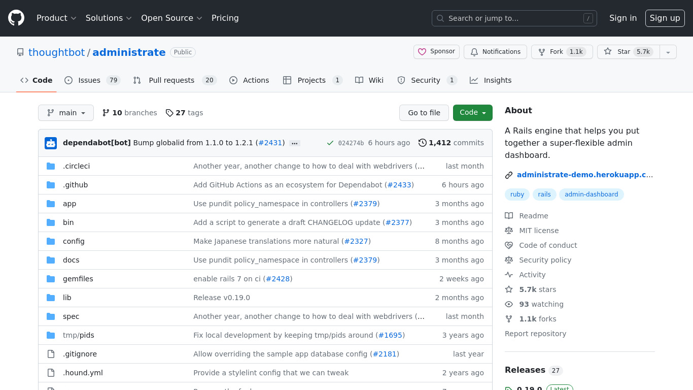 Thoughtbot Administrate Landing page
