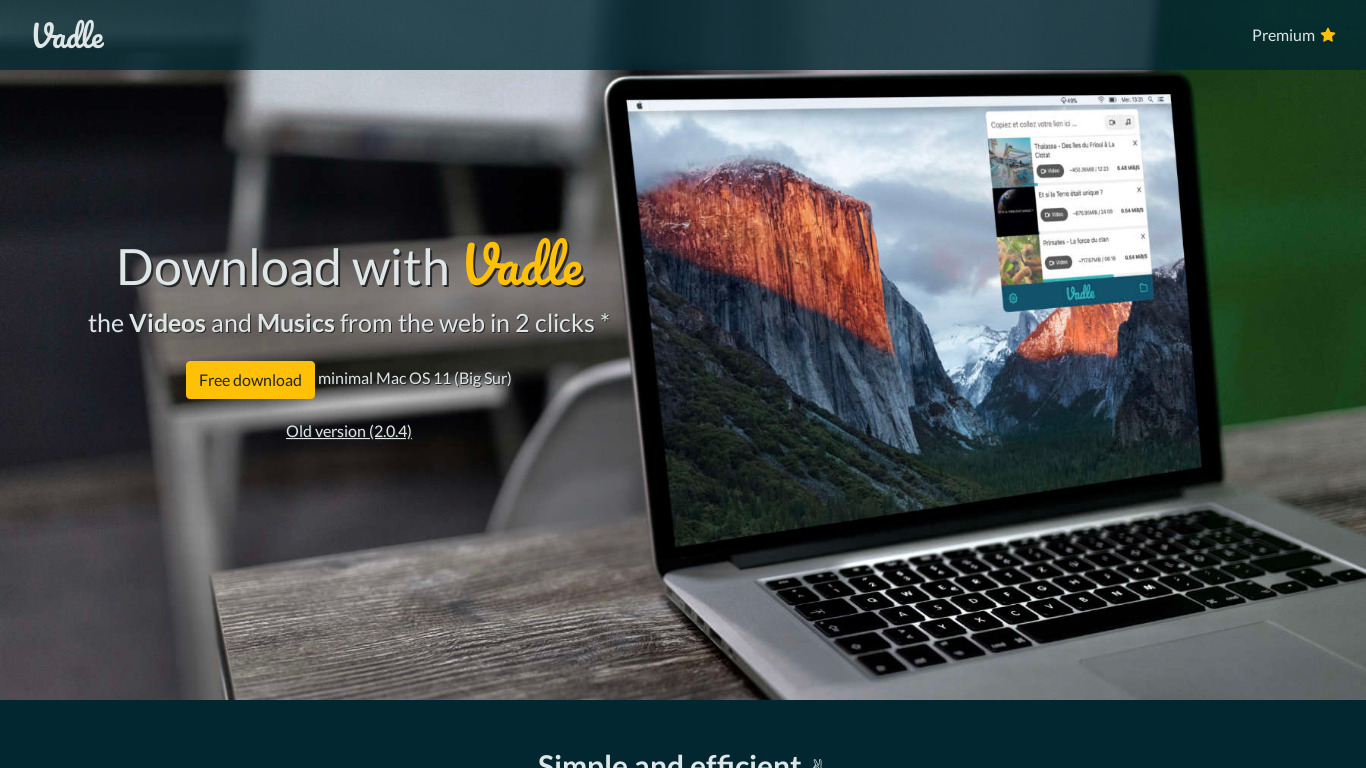 Vadle Landing page