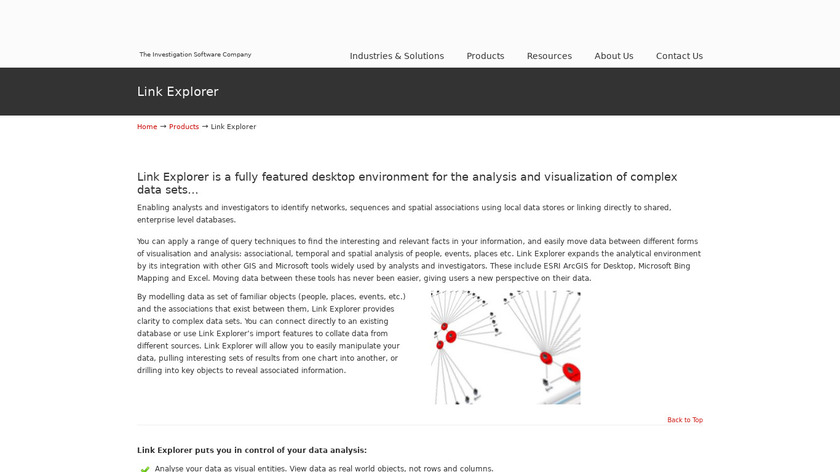Xanalys Link Explorer Landing Page
