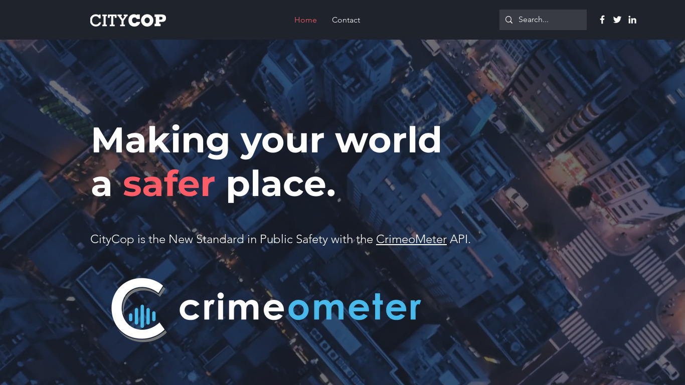 CityCop Landing page