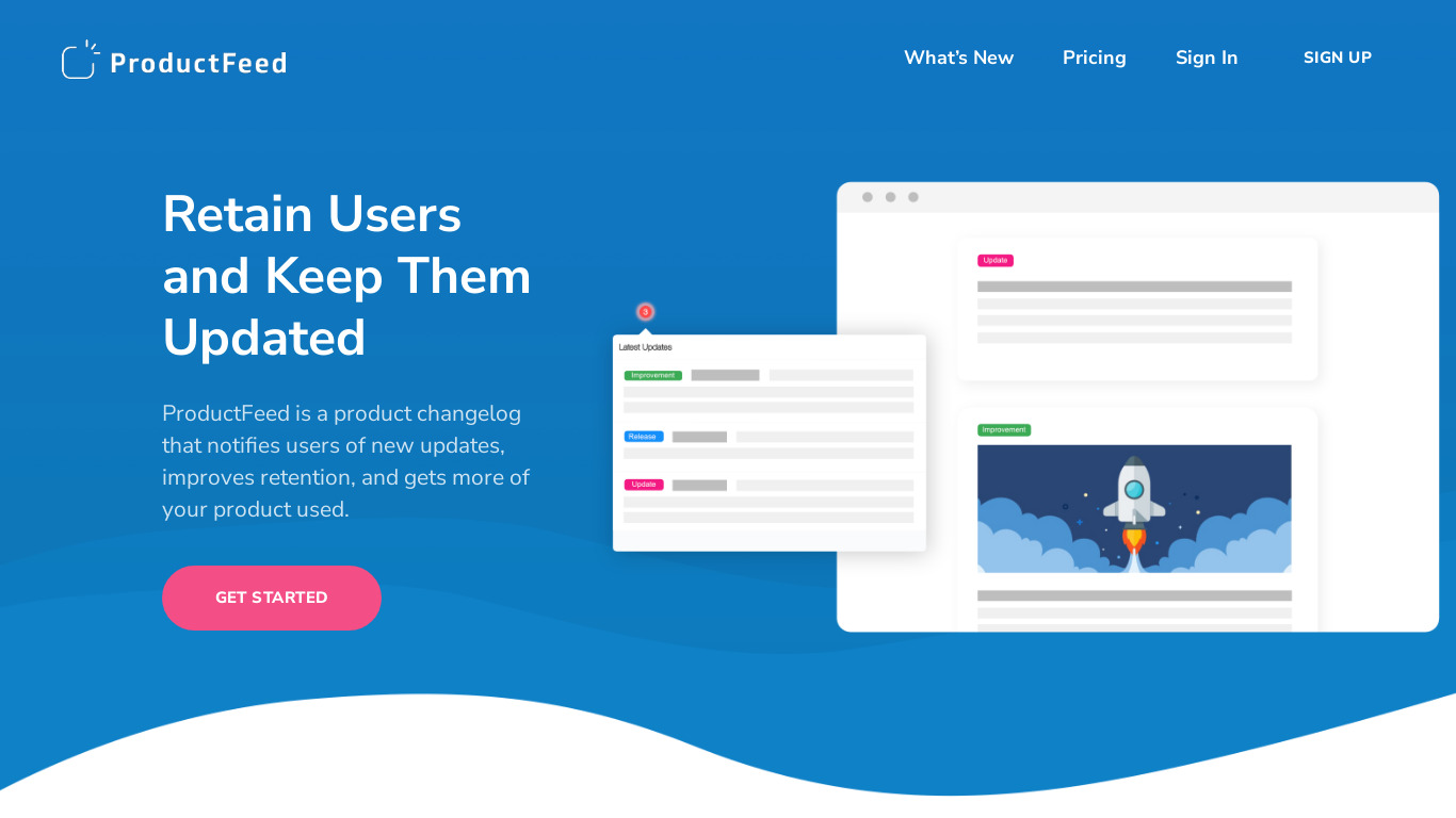ProductFeed Landing page