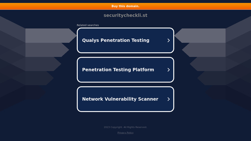 Security Checklist Landing Page