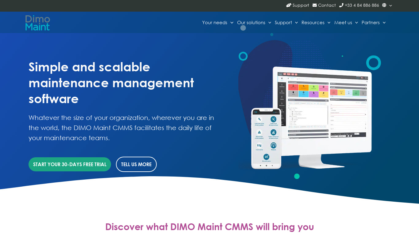 DIMO Maint Landing page