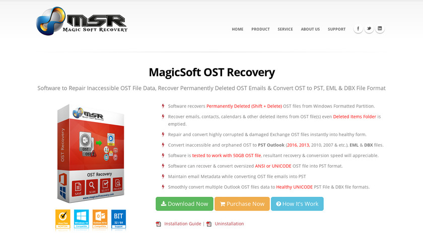 MagicSoft OST Recovery Landing Page
