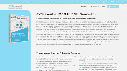 SYSessential MSG to EML Converter image