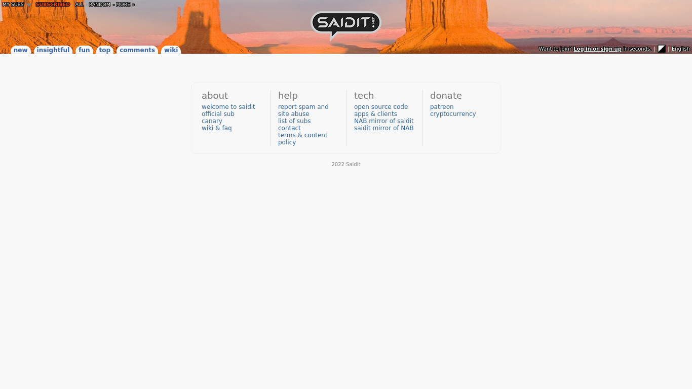 SaidIt.net Landing page