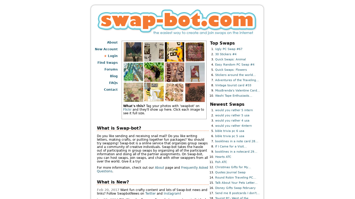 swap-bot Landing page