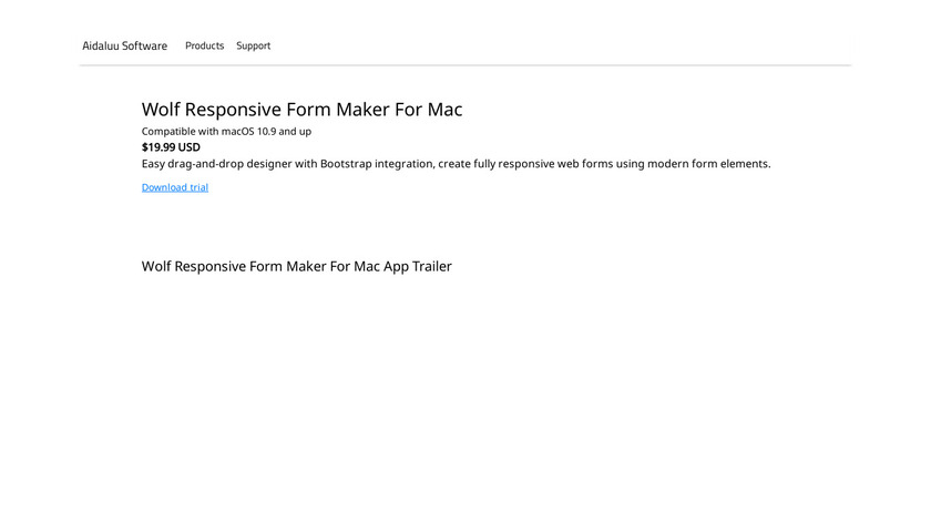 Wolf Responsive Form Maker Landing Page