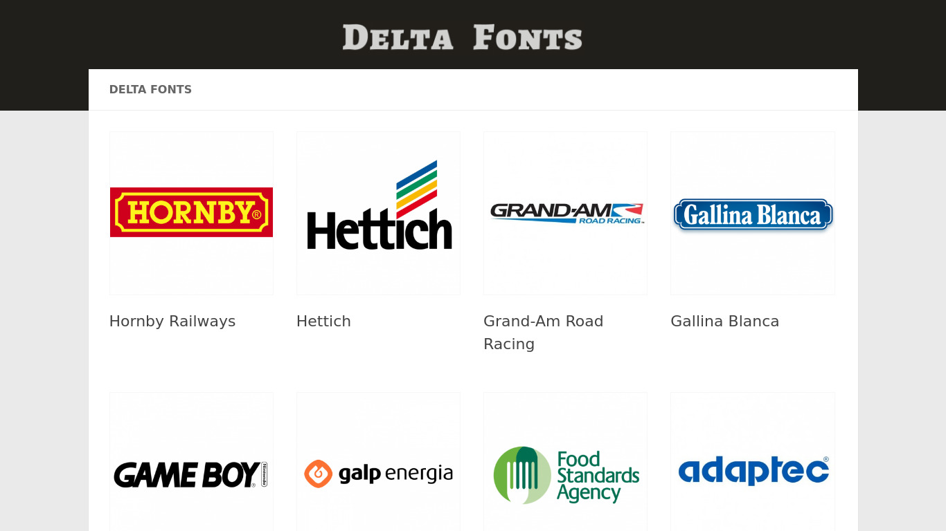Delta Fonts Landing page