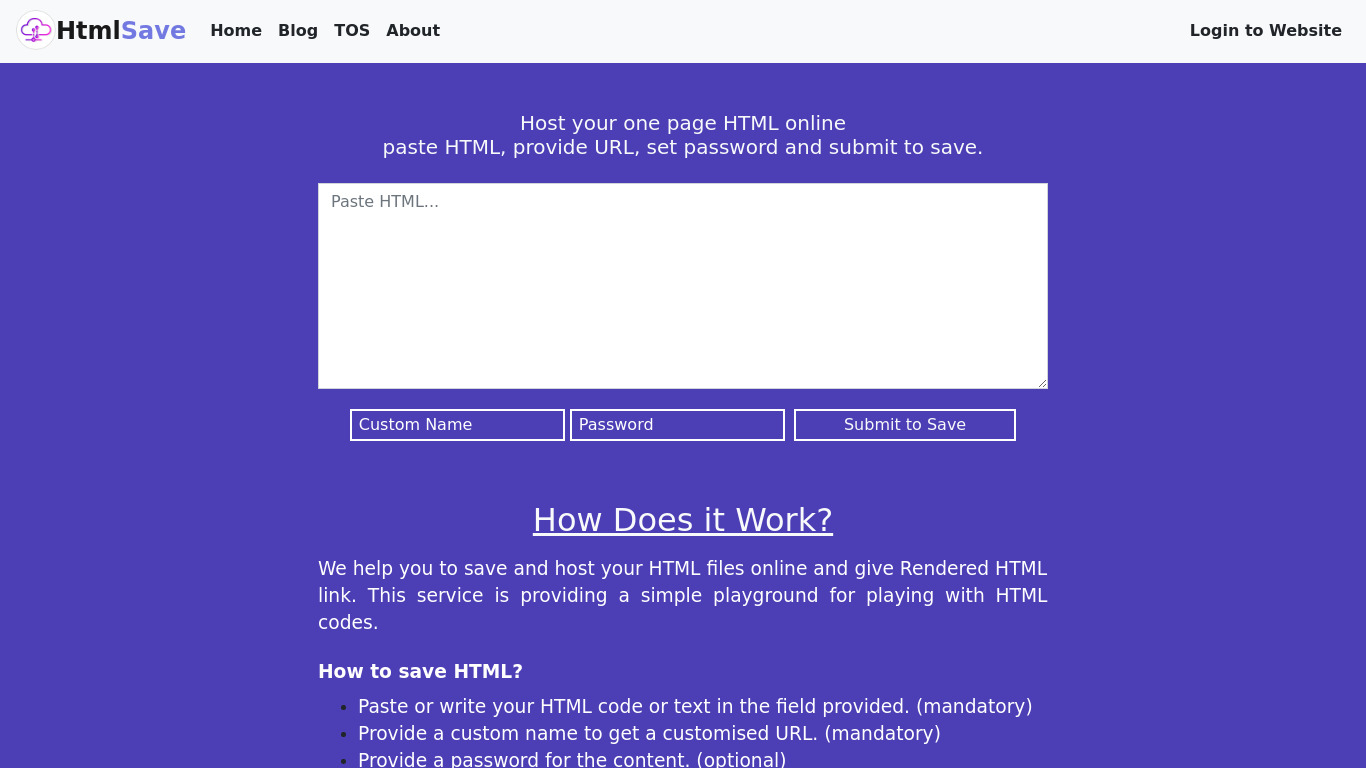 HTML Save Landing page