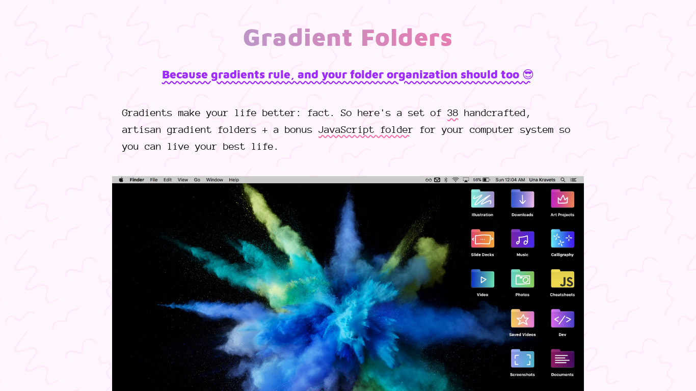 una.im Gradient Folders Landing page