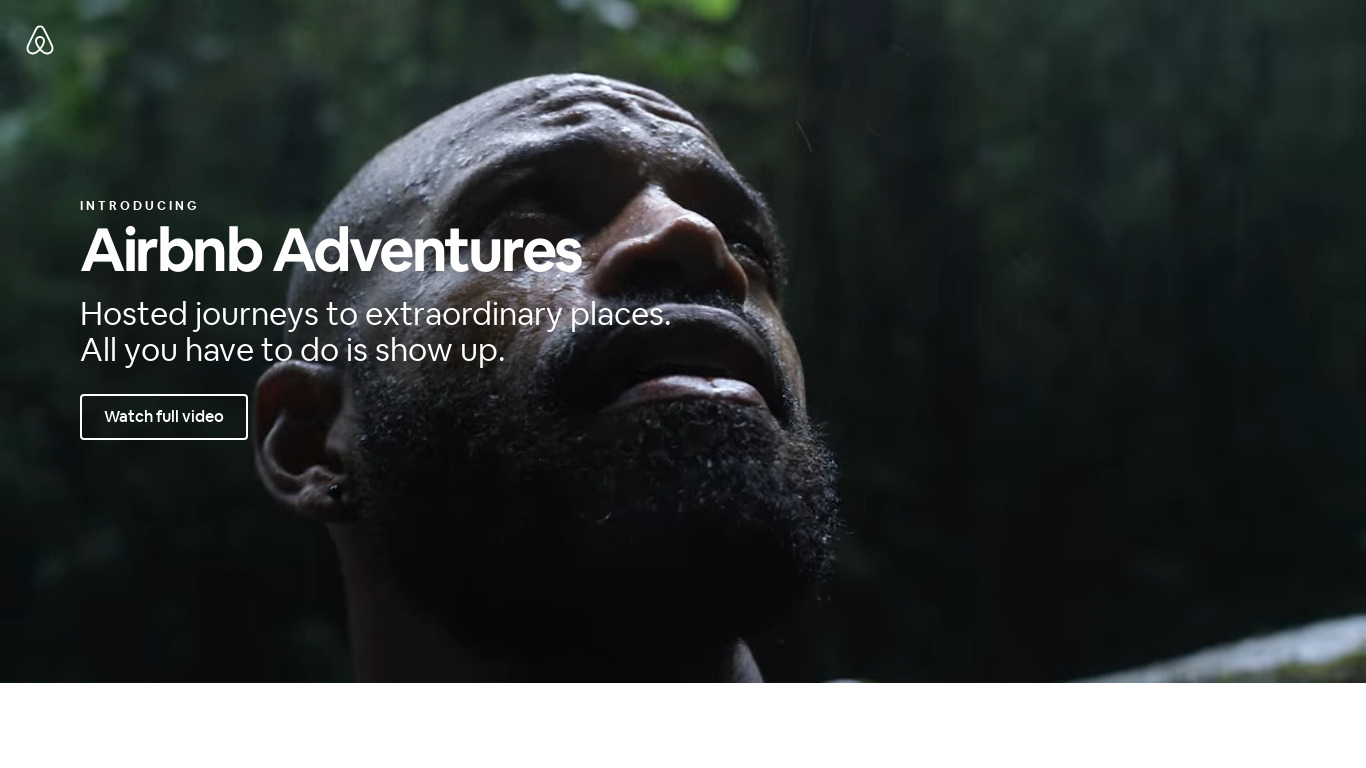 Airbnb Adventures Landing page