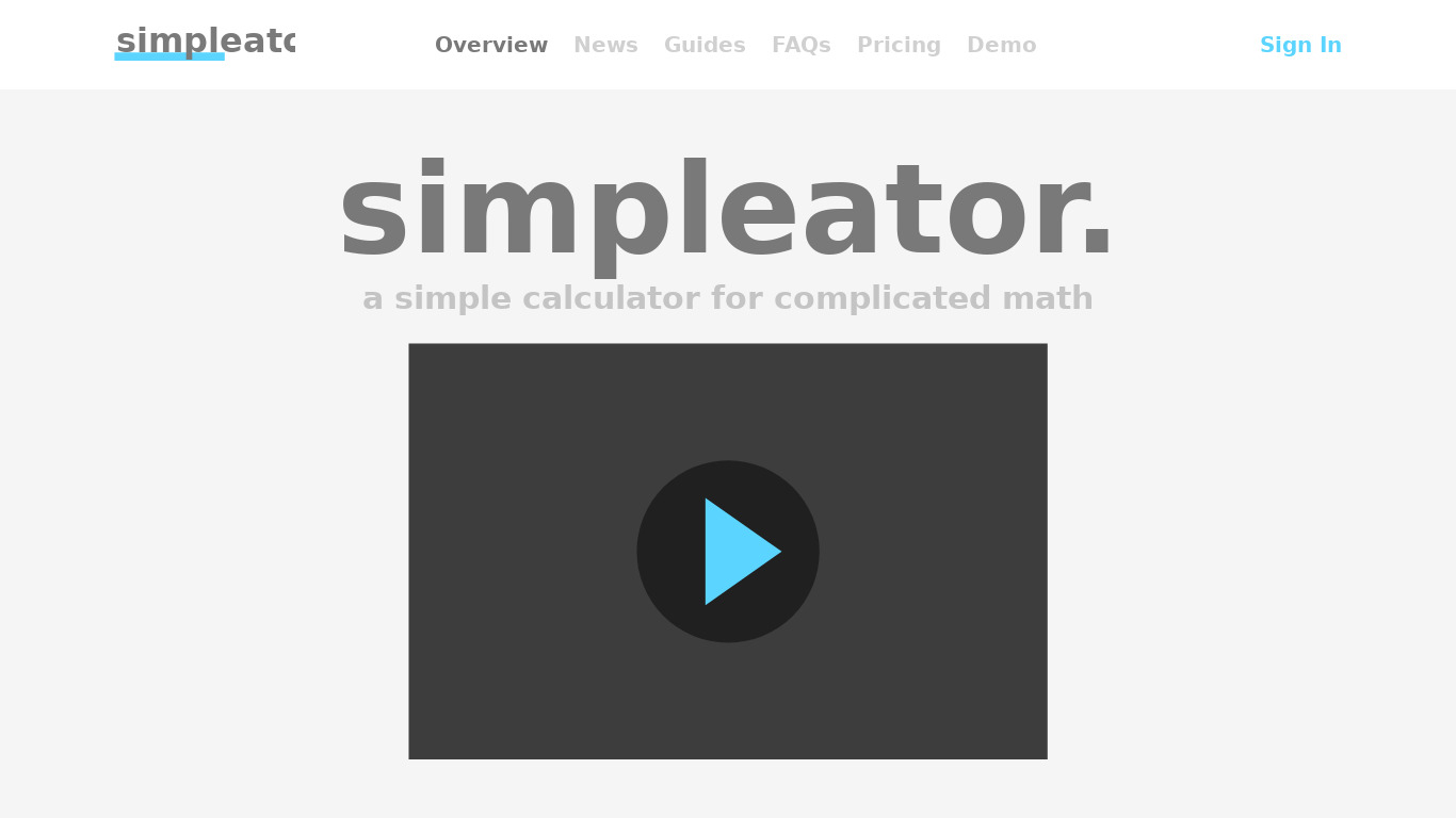 Simpleator Landing page