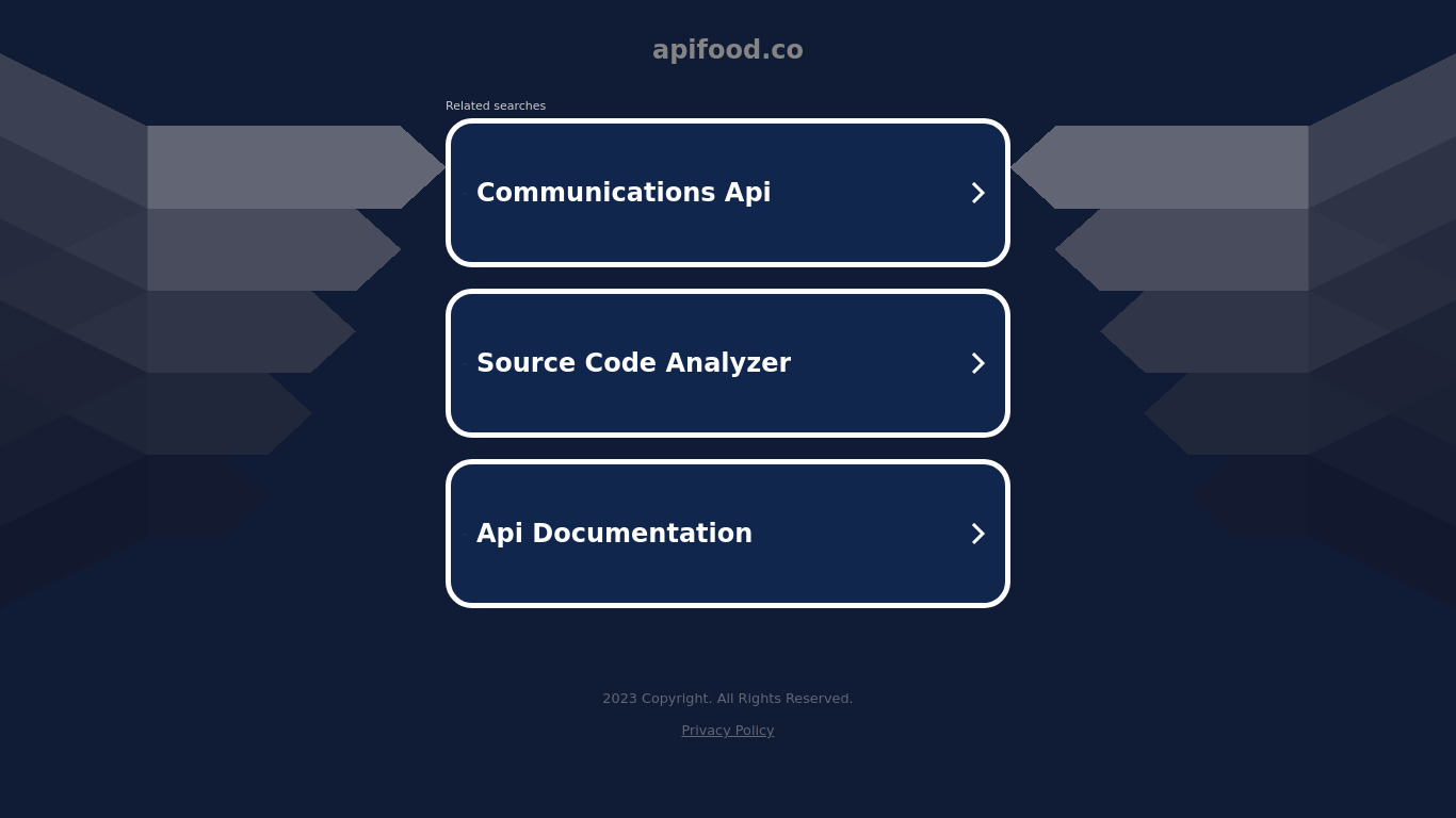 APIfood Landing page
