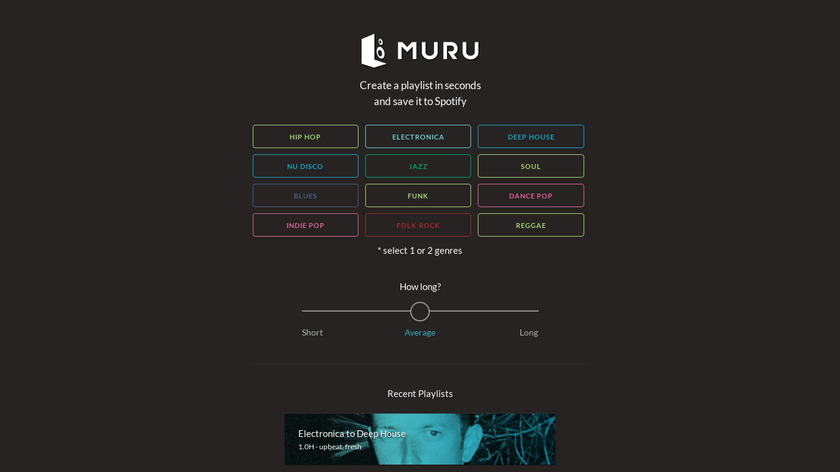 Muru Music Playlist Widget Landing Page