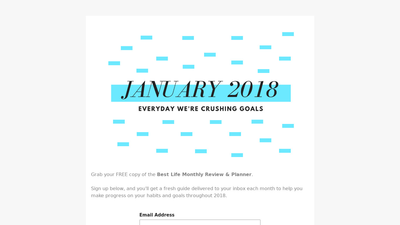 The Monthly Review Landing page