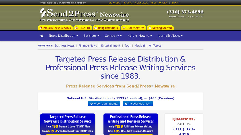 Send2Press Landing Page