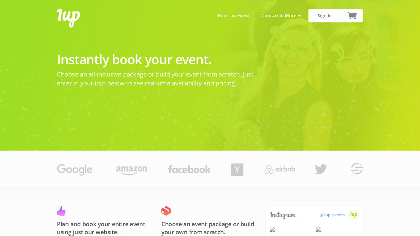 1up Events Landing page