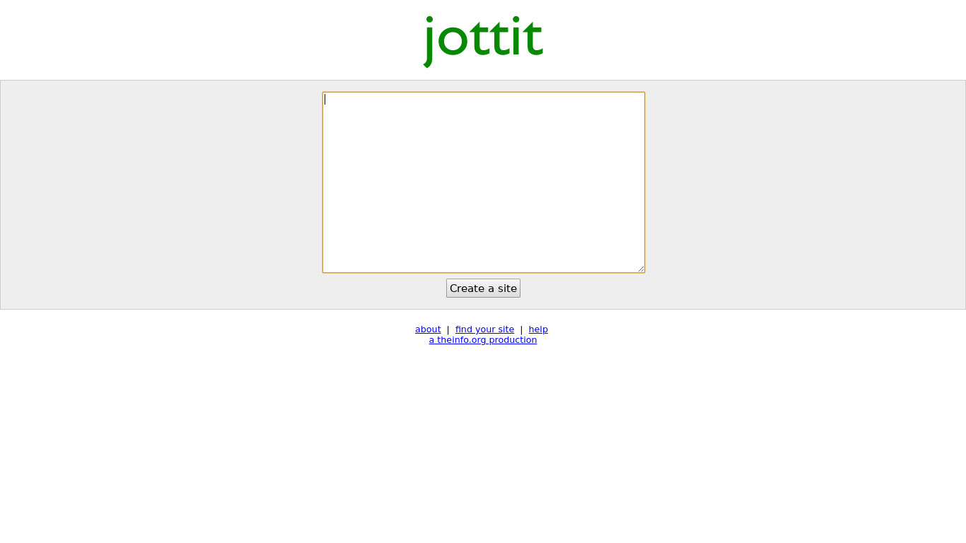 Jottit Landing page