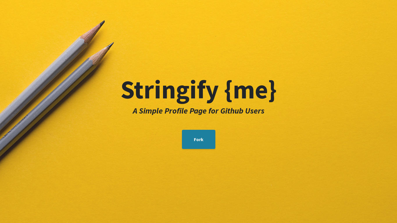 Stringify.me Landing page