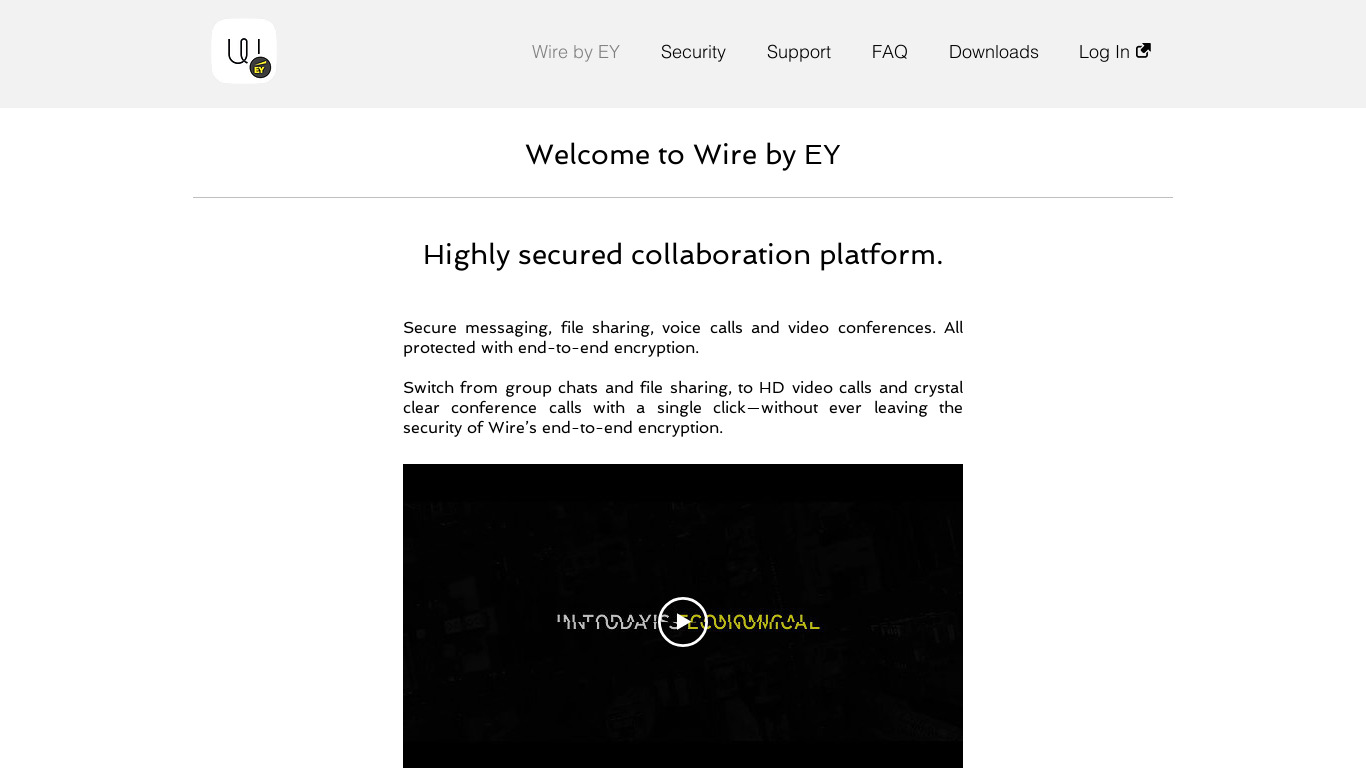 Wire by EY Landing page