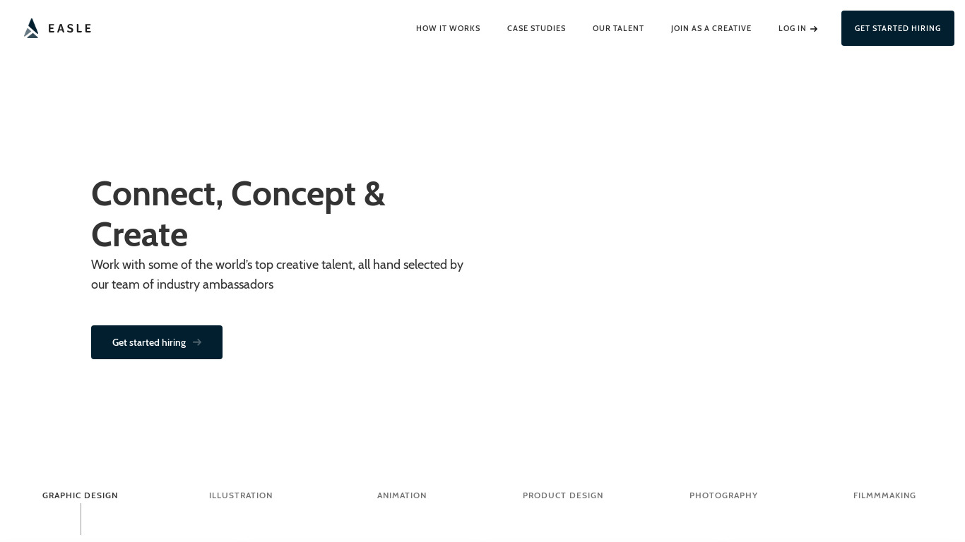 Easle Landing page