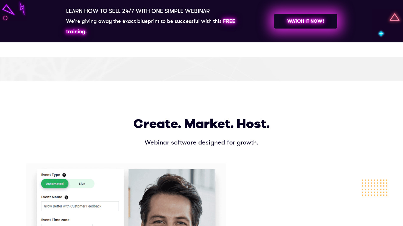 EasyWebinar Landing page