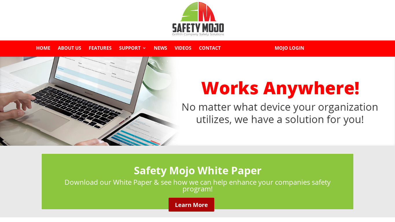 Safety Mojo Landing page