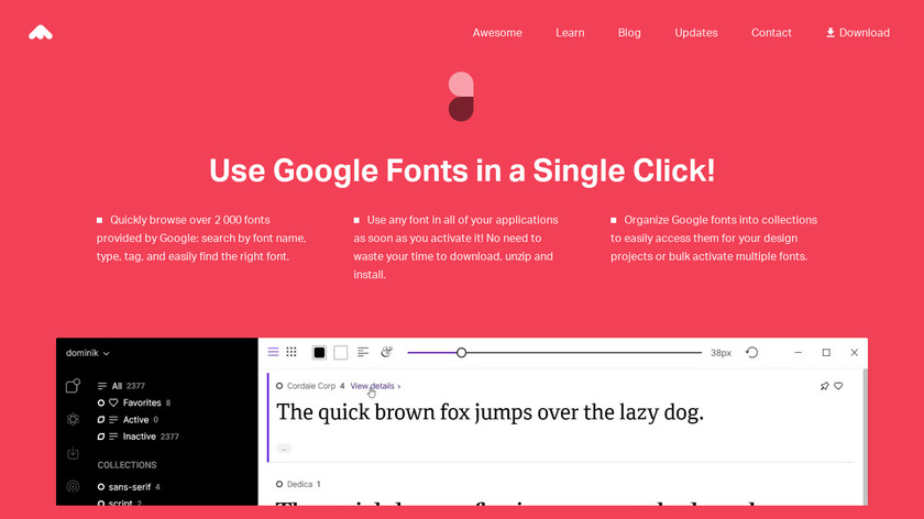fontba.se Collect by FontBase Landing Page