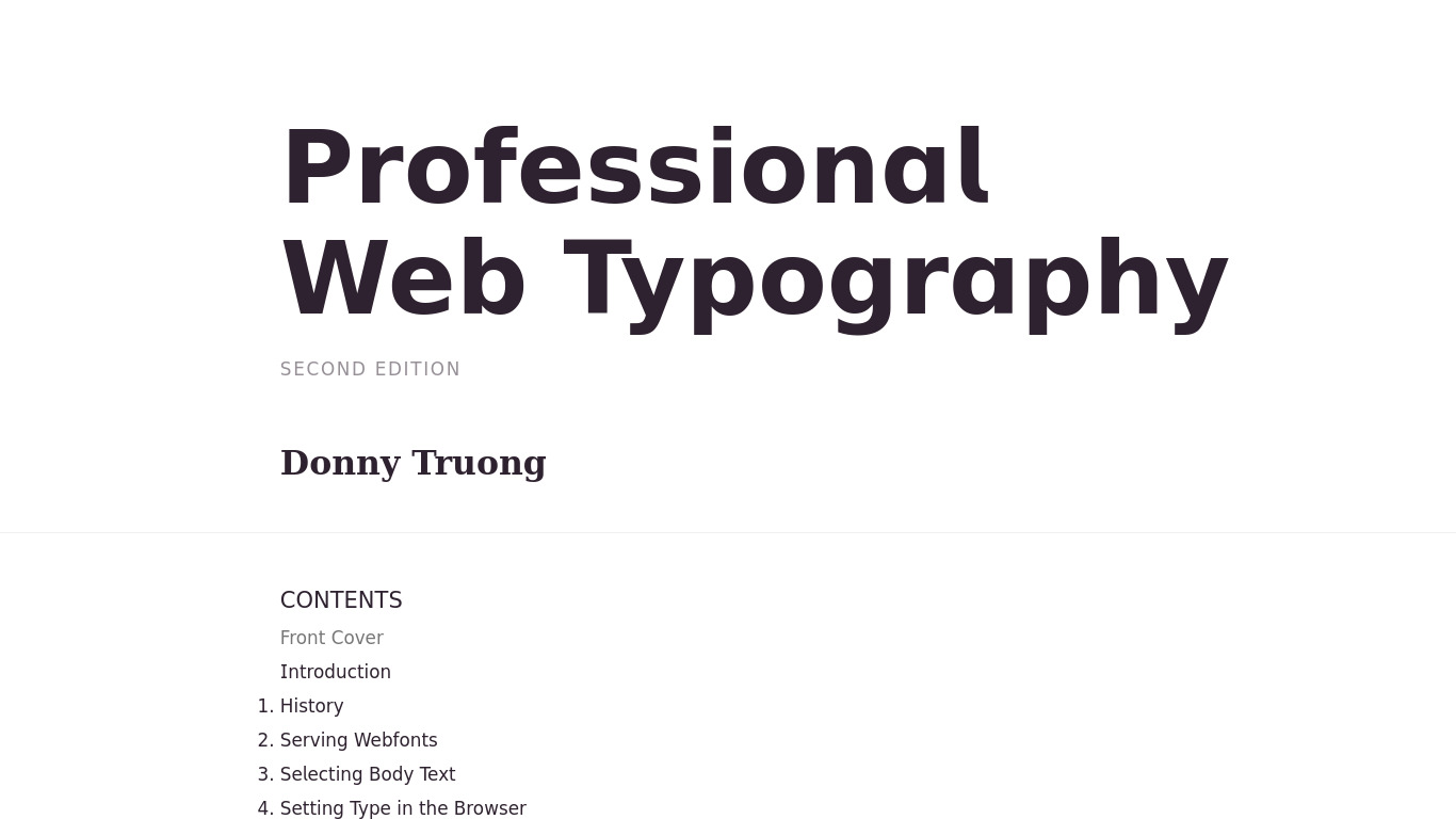 Professional Web Typography Landing page