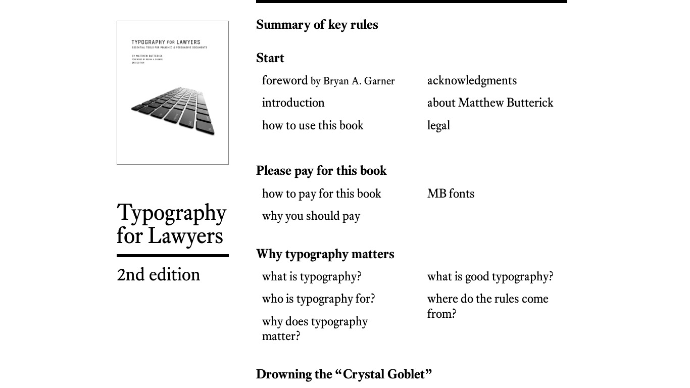 Typography for Lawyers Landing page