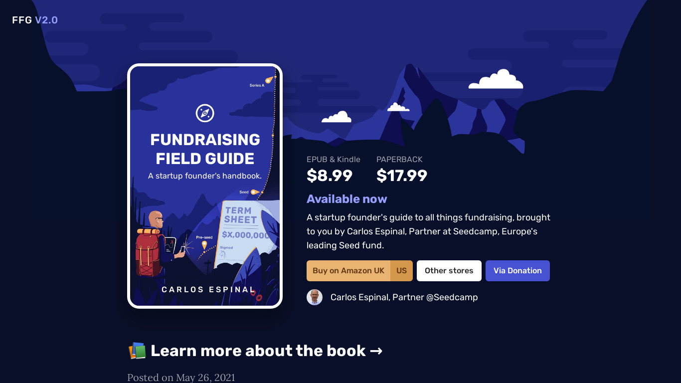 Fundraising Field Guide Landing page