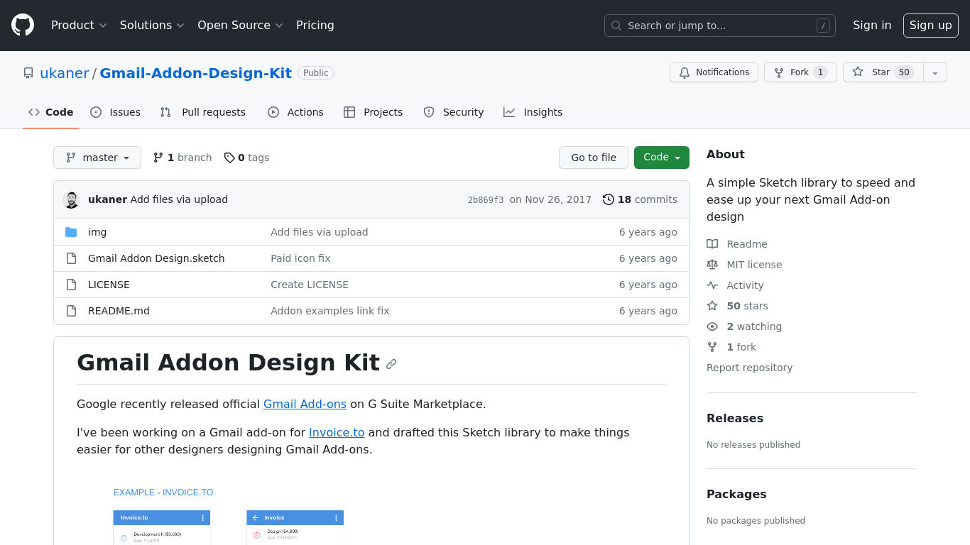Gmail Add-on Design Kit Landing page