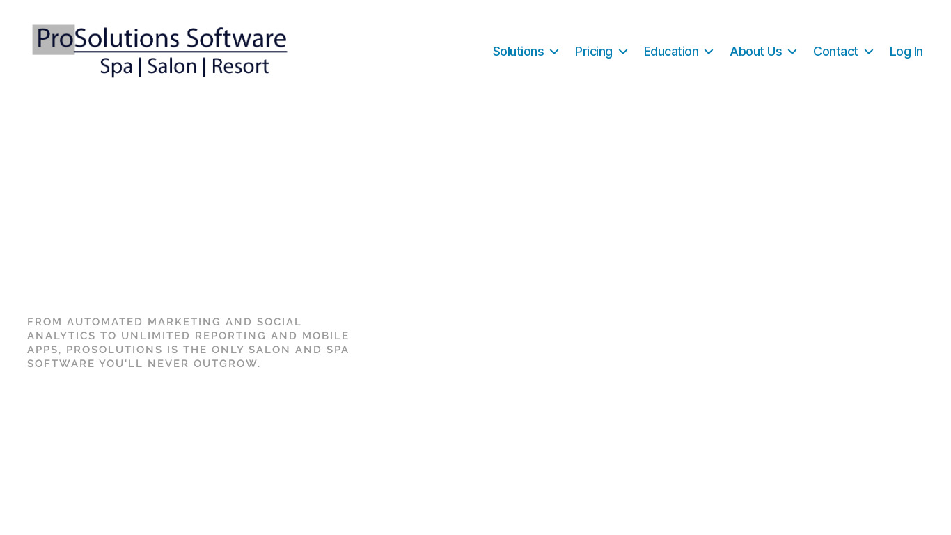 ProSolutions Software Landing page