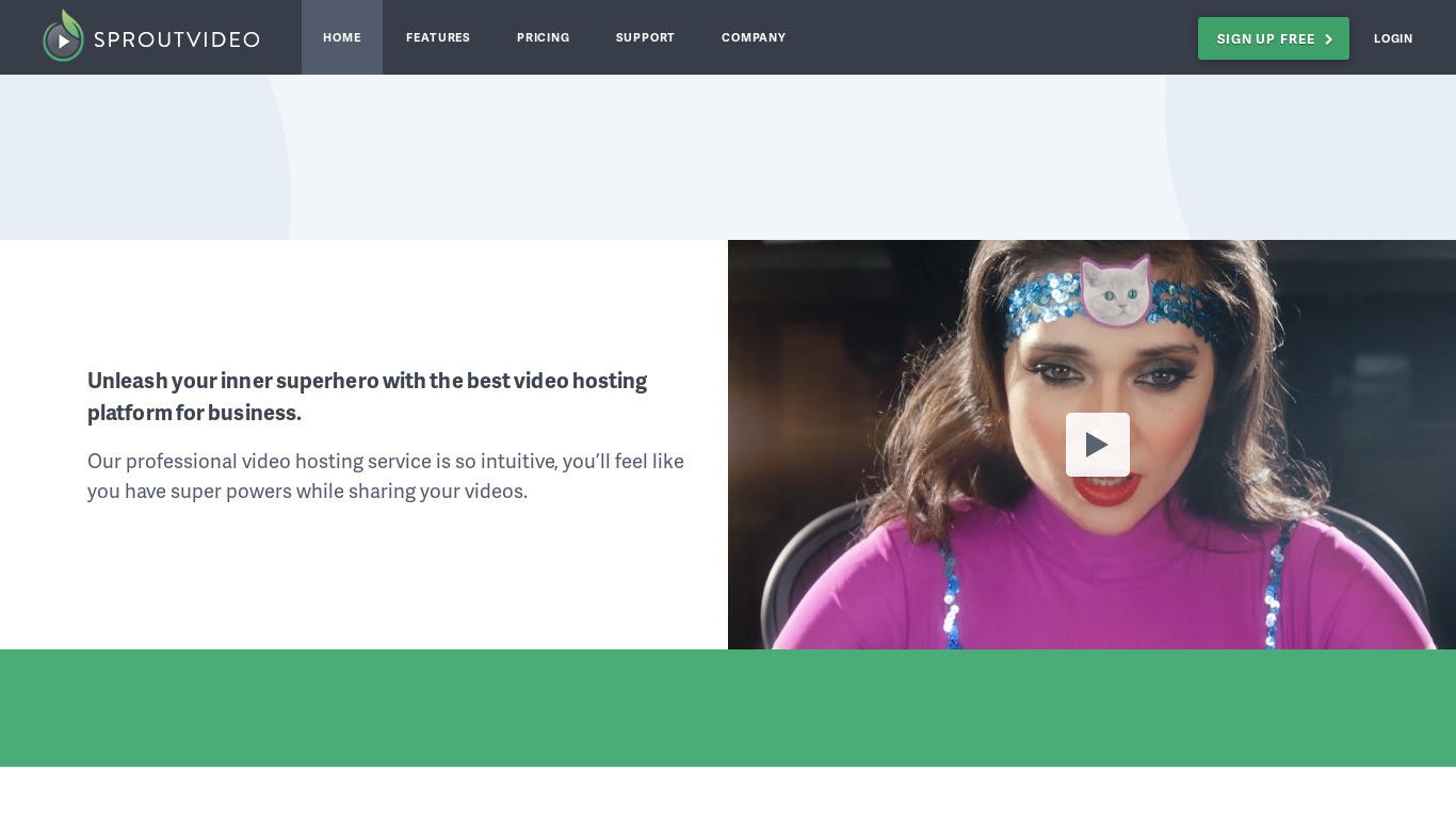SproutVideo Landing page