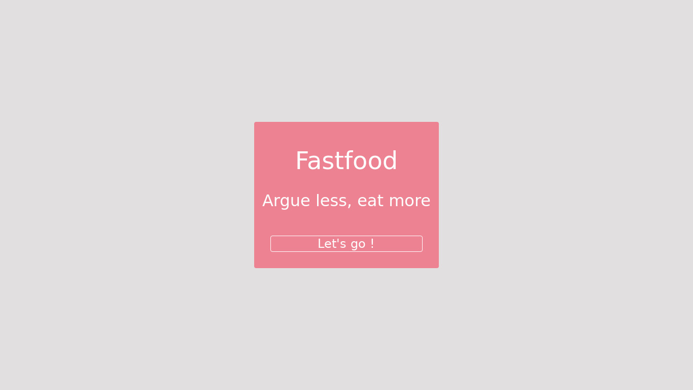 Fast Food Landing page