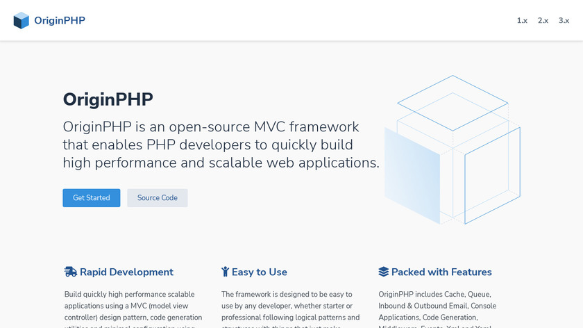 OriginPHP Landing Page