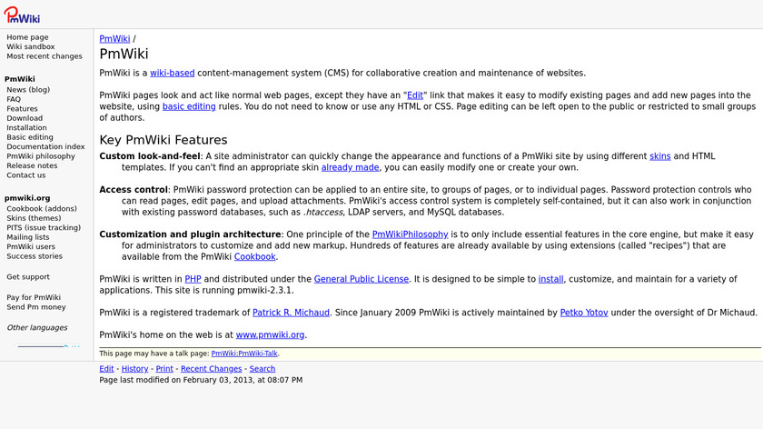 Pmwiki Landing Page