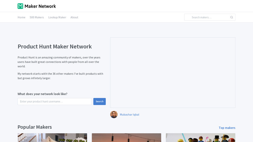 Maker Network Landing Page