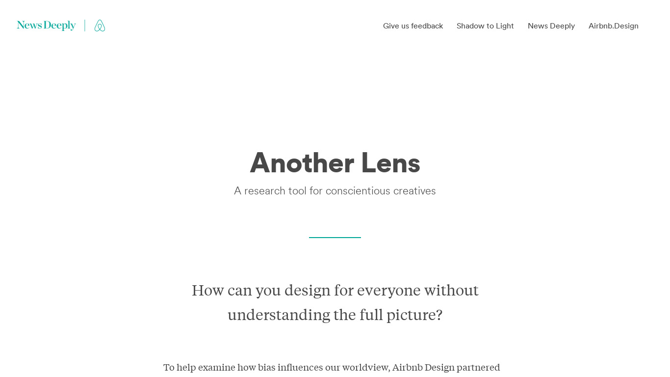 Another Lens Landing page