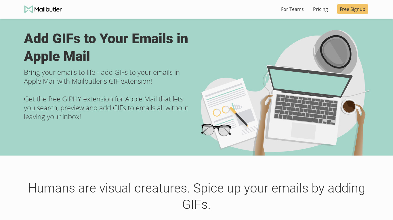 Giphy for Apple Mail Landing page