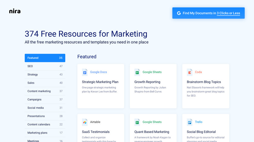 Marketing Resources List Landing Page