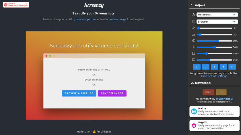 Screenzy Landing Page