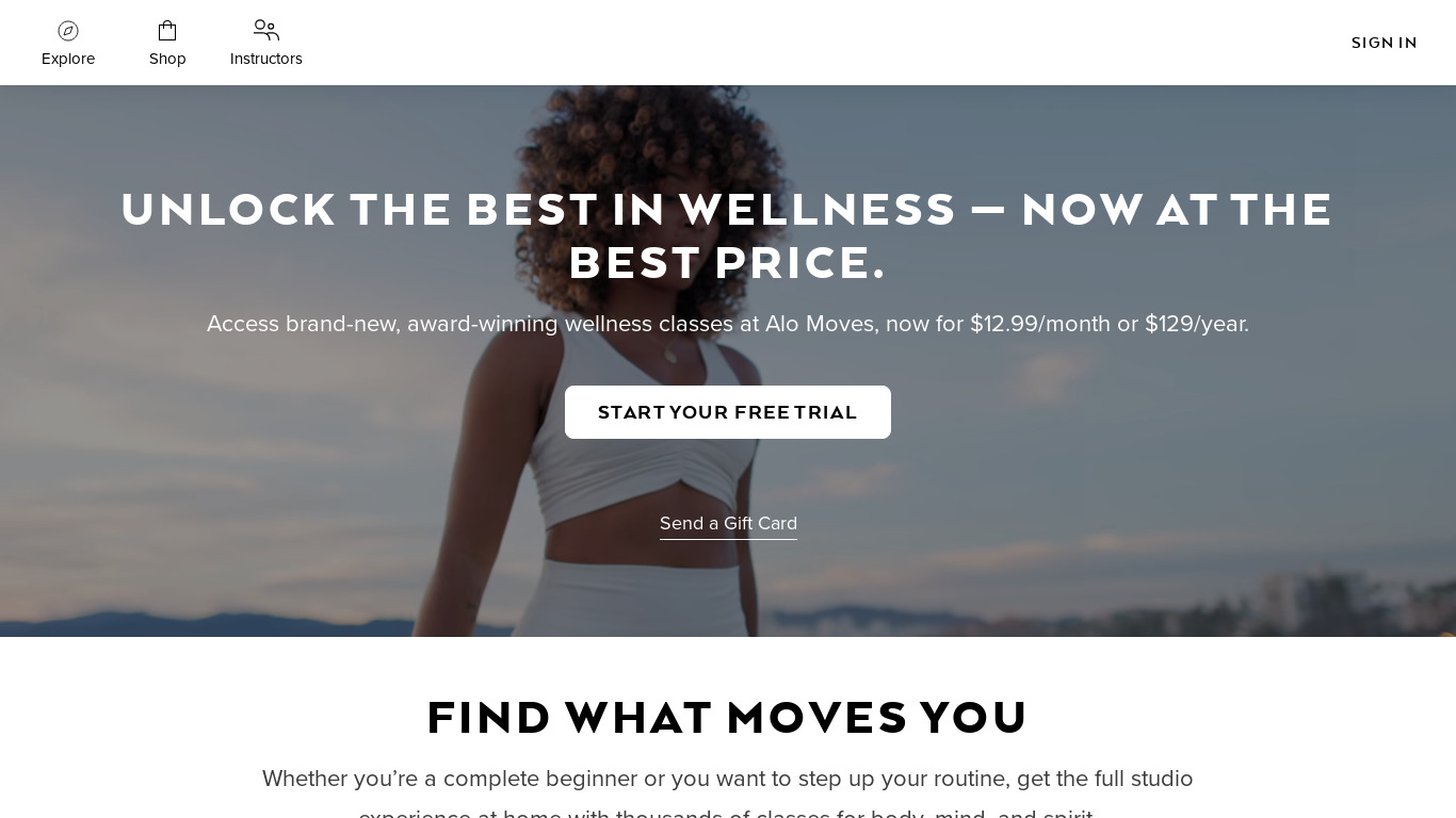 alomoves Landing page