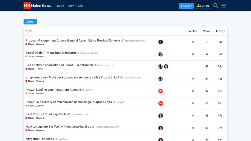 MakerNews.io Landing Page