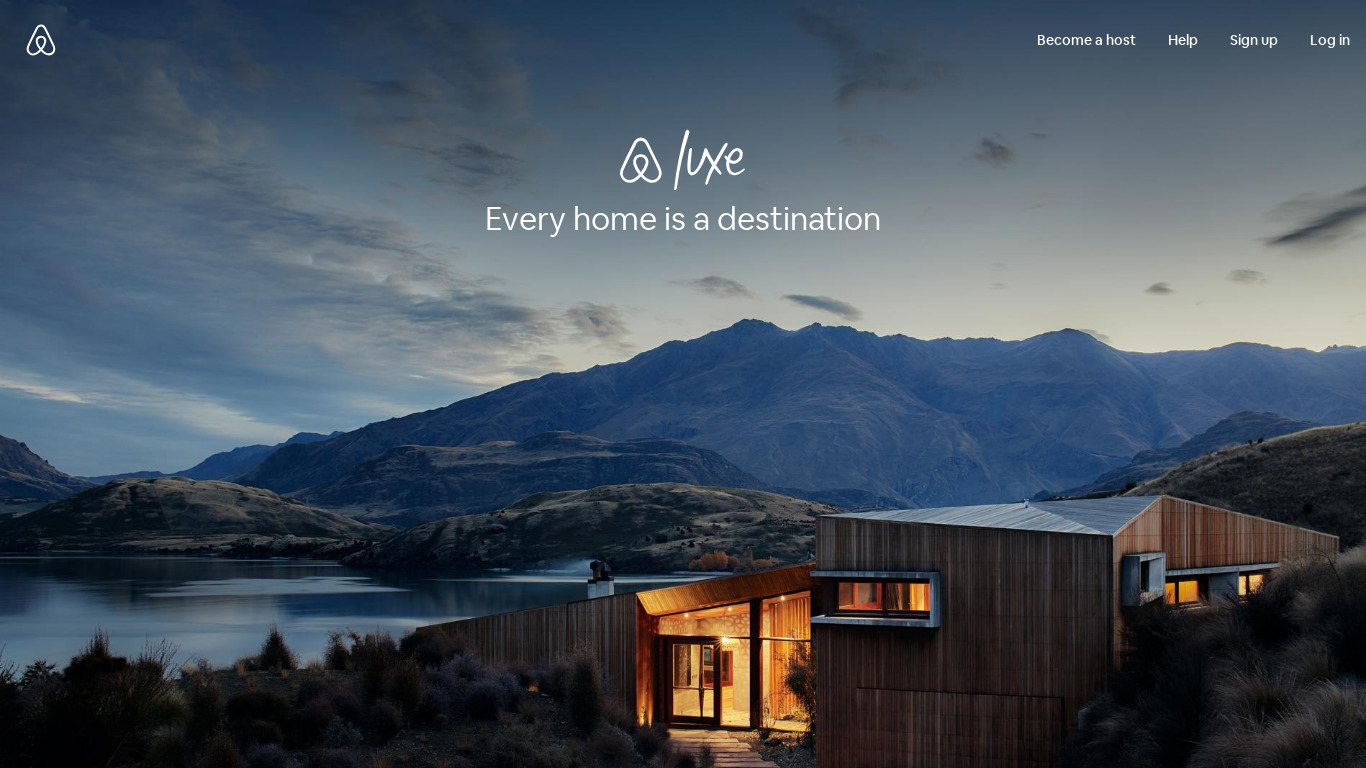 Airbnb Luxe Landing page